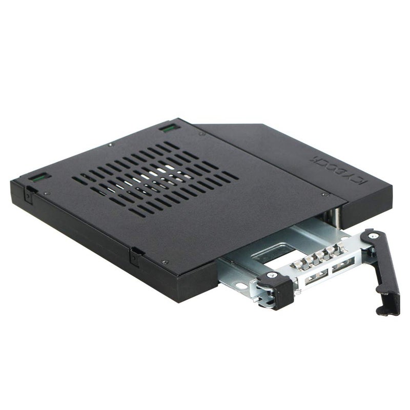 ICY DOCK 2.5" SSD / HDD Hot-Swap SATA Mobile Rack for 12.7mm Slim CD/DVD-ROM Optical Bay | ToughArmor MB411SPO-1B (Fits 12.7mm Height ODD Slot) - Image 1